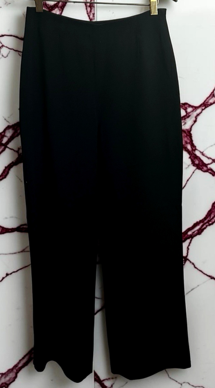 Women's et vous Paris Black Pants Sz 38 EU Small US Wide Leg Lined Slacks